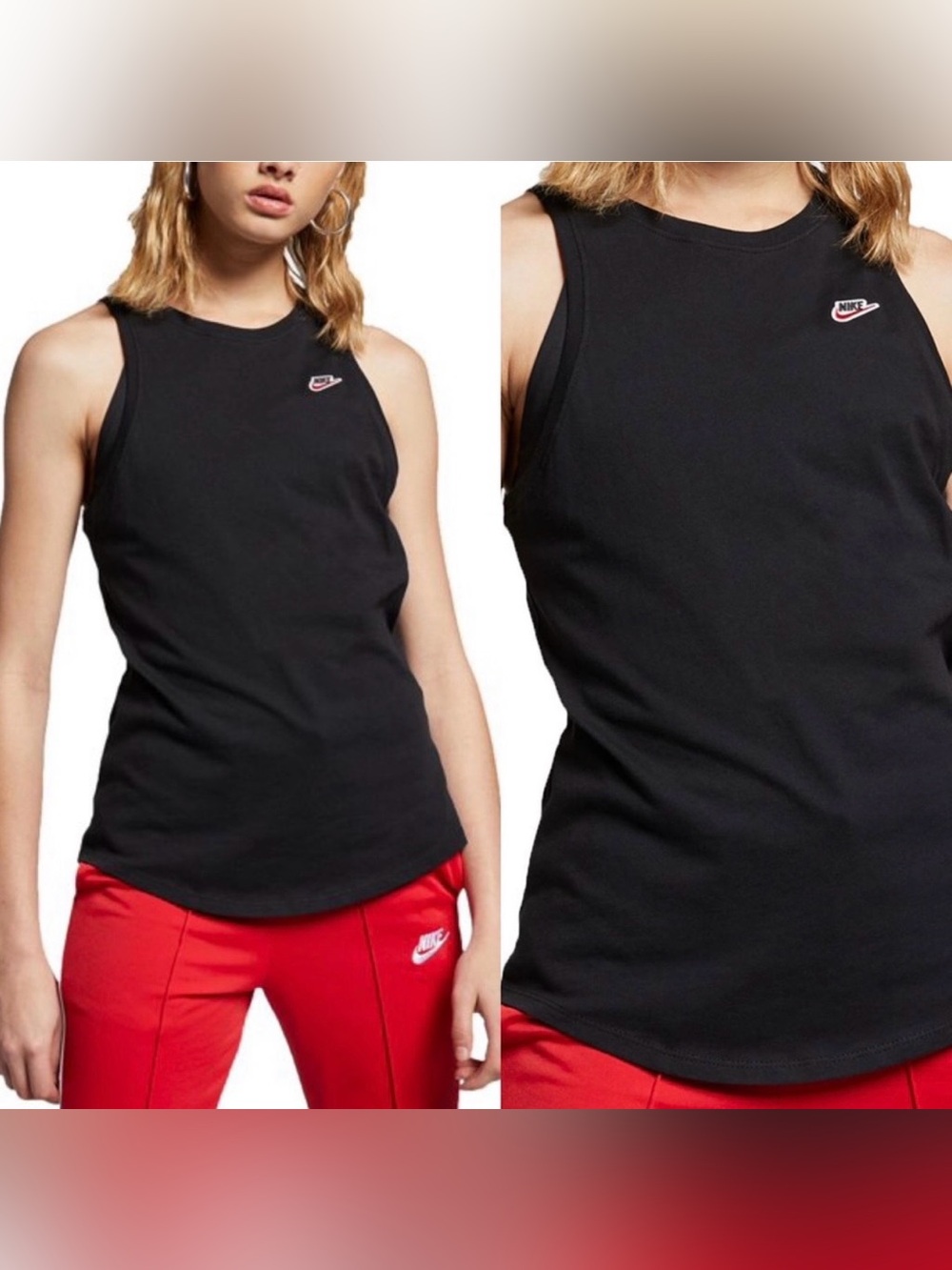 Nike Women’s Black Tank Top with Small Logo size L
